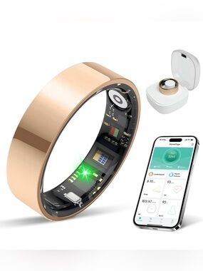 Smart Health Tracking Ring - Rose Gold Fitness Ring with App